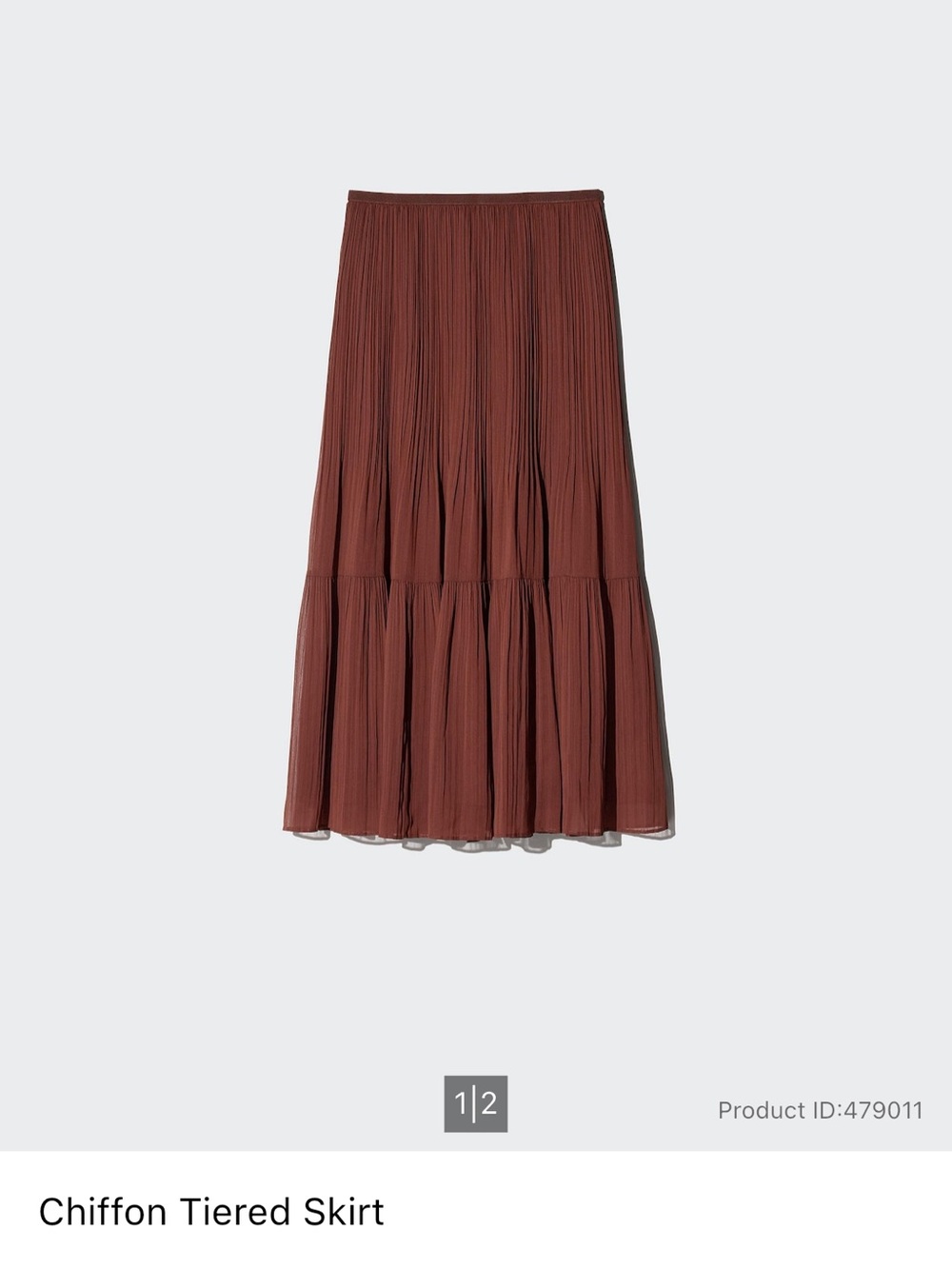 Chiffon Tiered Skirt - Brown